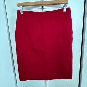 Talbots Red Felted Wool Pencil Skirt